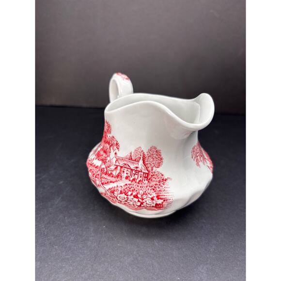 Vintage Ironstone Swinnetons THE FERRY Pink Creamer Transferware - Picture 10 of 13